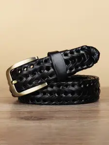 The Roadster Lifestyle Co. Men Casual Braided Leather Belt