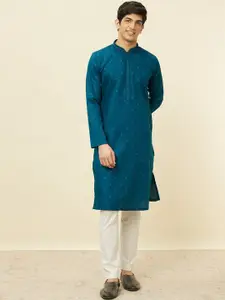 Manyavar Self Design Regular Pure Cotton Kurta With Pyjamas
