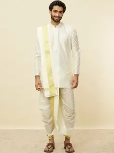 Manyavar Mandarin Collar Straight Kurta With Dupatta