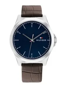 Tommy Hilfiger Men Solid Dial & Leather Textured Strap Analogue Watch TH1710549W