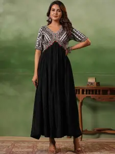 SCAKHI Embellished Gown Maxi Ethnic Dresses
