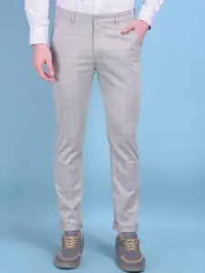 Crimsoune Club Men Checked Smart Slim Fit Trousers