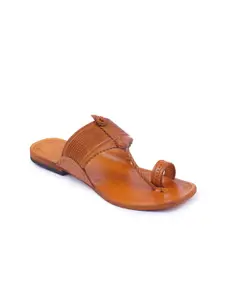 KORAKARI Women Leather Kolhapuri Flat Sandals