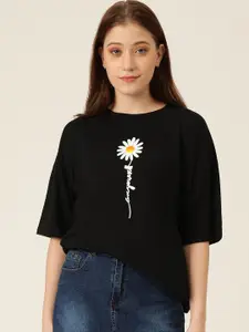 Kotty Graphic Printed Drop-Shoulder Sleeves Oversized T-shirt