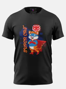 Print My Fashion Boys Super Cat Printed Cotton Casual T-shirt