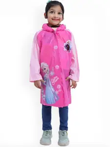 Zacharias Girls Printed Waterproof Long Rain Jacket