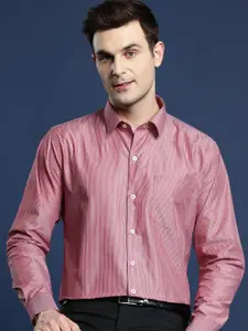 Hancock Men Slim Fit Pinstripes Formal Shirt