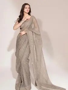 Lyunica Embellished Beads and Stones Pure Georgette Narayan Peth Saree