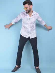 Crimsoune Club Classic Slim Fit Floral Printed Cotton Casual Shirt