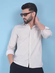 Crimsoune Club Classic Slim Fit Spread Collar Printed Casual Shirt