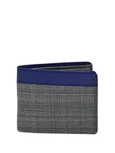 The Roadster Lifestyle Co. Men Grey Checked Formal Two Fold Wallet