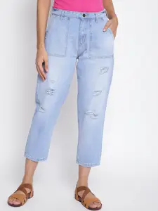 TALES & STORIES Women Mid-Rise Mildly Distressed Clean Look Cropped Jeans