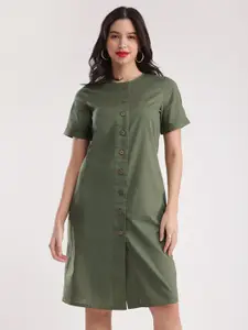 FableStreet Linen Formal A-Line Dress