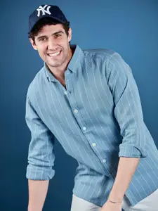 HAMPTONS Straight Vertical Striped Cotton Casual Shirt