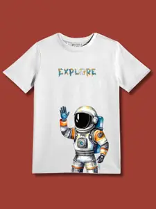 Huetrap Boys Explore Astronaut Graphic Printed Cotton T-shirt