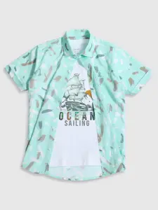 CAVIO Boys Standard Graphic Printed Pure Cotton Shirt With T-Shirt