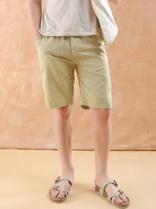 The Indian Garage Co Men Striped Regular Fit Mid-Rise Shorts