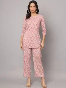 KALINI Floral Printed Top With Trouser Set