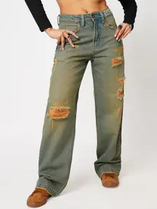 BFIVE Women Urban Slash Knee Light Fade Jeans