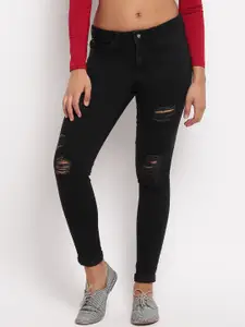 TALES & STORIES Women Skinny Fit Mildly Distressed Stretchable Jeans