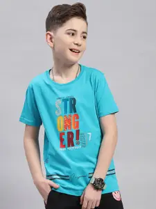 Monte Carlo Boys Round Neck Typography Printed Cotton T-shirt