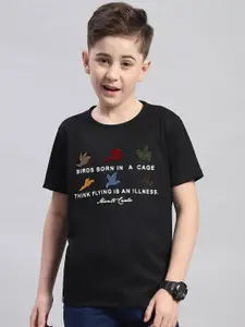 Monte Carlo Boys Round Neck Typography Printed Cotton T-shirt