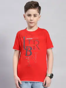 Monte Carlo Boys Round Neck Typography Printed Cotton T-shirt