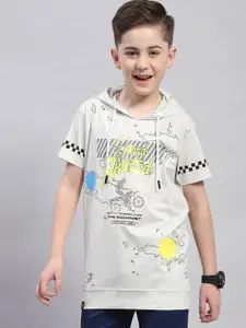 Monte Carlo Boys Printed Cotton Hooded T-shirt