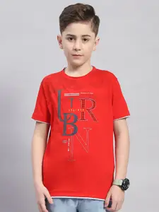 Monte Carlo Boys Typography Printed Round Neck Cotton T-shirt