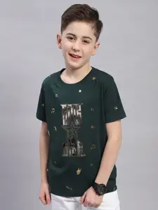 Monte Carlo Boys Graphic Printed Round Neck Cotton T-shirt