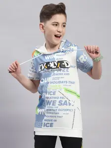 Monte Carlo Boys Typography Printed Casual Hooded T-shirt