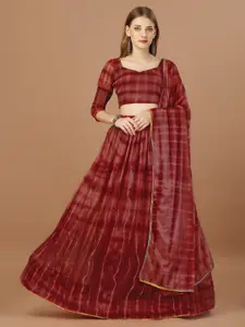 KALINI Printed Semi-Stitched Lehenga & Unstitched Blouse With Dupatta