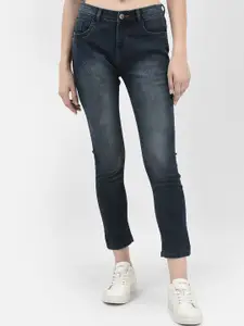 Crimsoune Club Women Skinny Fit Low Distress Light Fade Stretchable Jeans