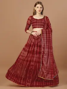 Mitera Printed Semi-Stitched Lehenga & Unstitched Blouse With Dupatta