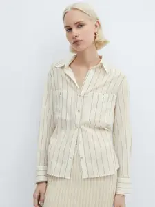MANGO Women Striped Casual Shirt