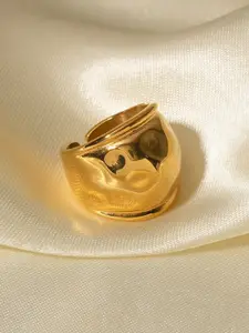 Inaya 18kt Gold Plated Stainless Steel Finger Ring