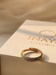 Inaya 18kt Gold-Plated Cubic Zirconia Adjustable Ring