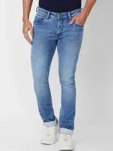 Parx Men Skinny Fit Low-Rise Heavy Fade Clean Look Jeans