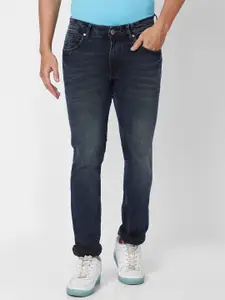 Parx Men Tapered Fit Low-Rise Light Fade Clean Look Whiskers  Jeans