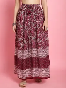 Prakrti Printed Pure Cotton Flared Maxi Skirt