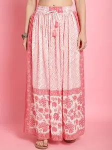 Prakrti Floral Printed Pure Cotton Maxi Skirt