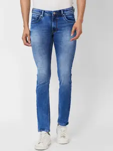 Parx Men Tapered Fit Low-Rise Clean Look Heavy Fade Jeans