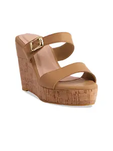 ERIDANI Colourblocked Wedge Sandals with Buckles