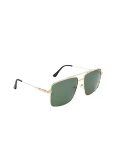 POPPY Men Square Sunglasses with Polarised and UV Protected Lens PO-5004-C01-Gold