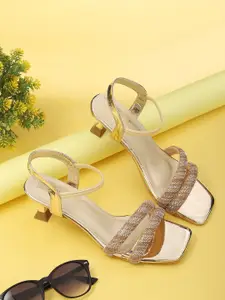 Maysun Textured PU Ethnic Block Pumps with Buckles