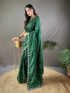 Mitera Embellished Sequinned Silk Blend Saree
