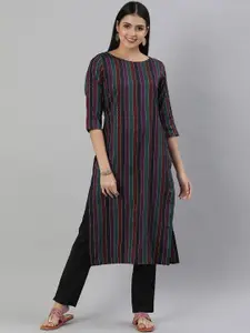 HRITIKA Striped Sequinned Kurta