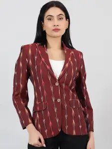 INDOPHILIA Printed Cotton Single Breasted Blazer