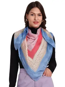 CrossKulture Women Geometric Printed Silk Scarf