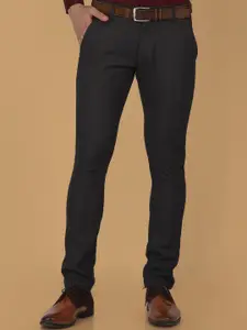 Berkshire Men Textured Mid-Rise Slim Fit Formal Trousers